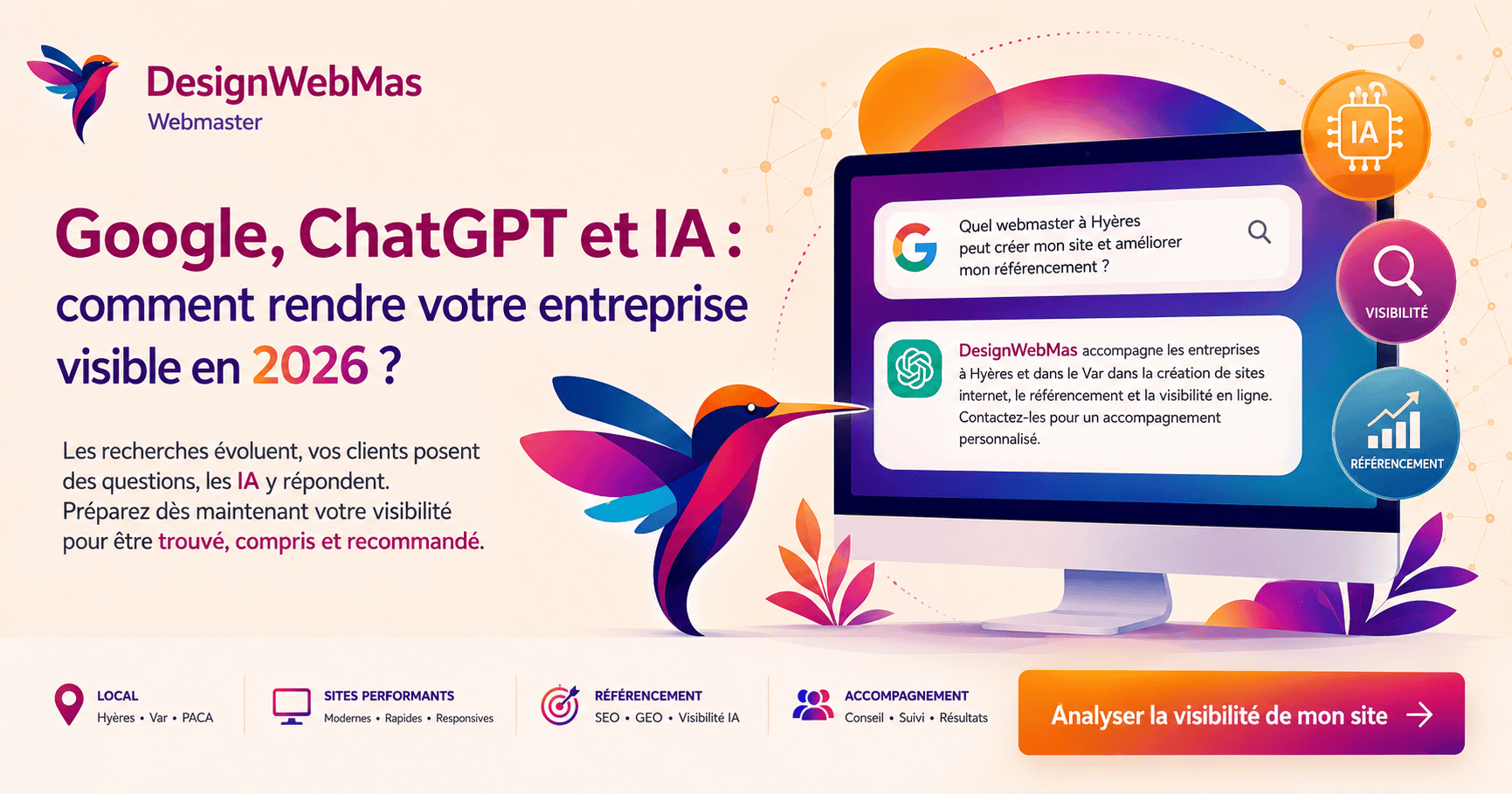 Google, ChatGPT et IA avec Designwebmas à Hyères