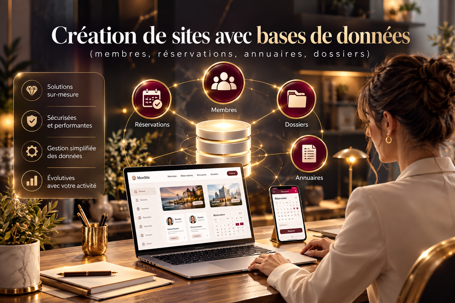 DesignWebMas, création de sites web professionnels à Hyères dans le Var pour entreprises, artisans et indépendants. pour base de donnes