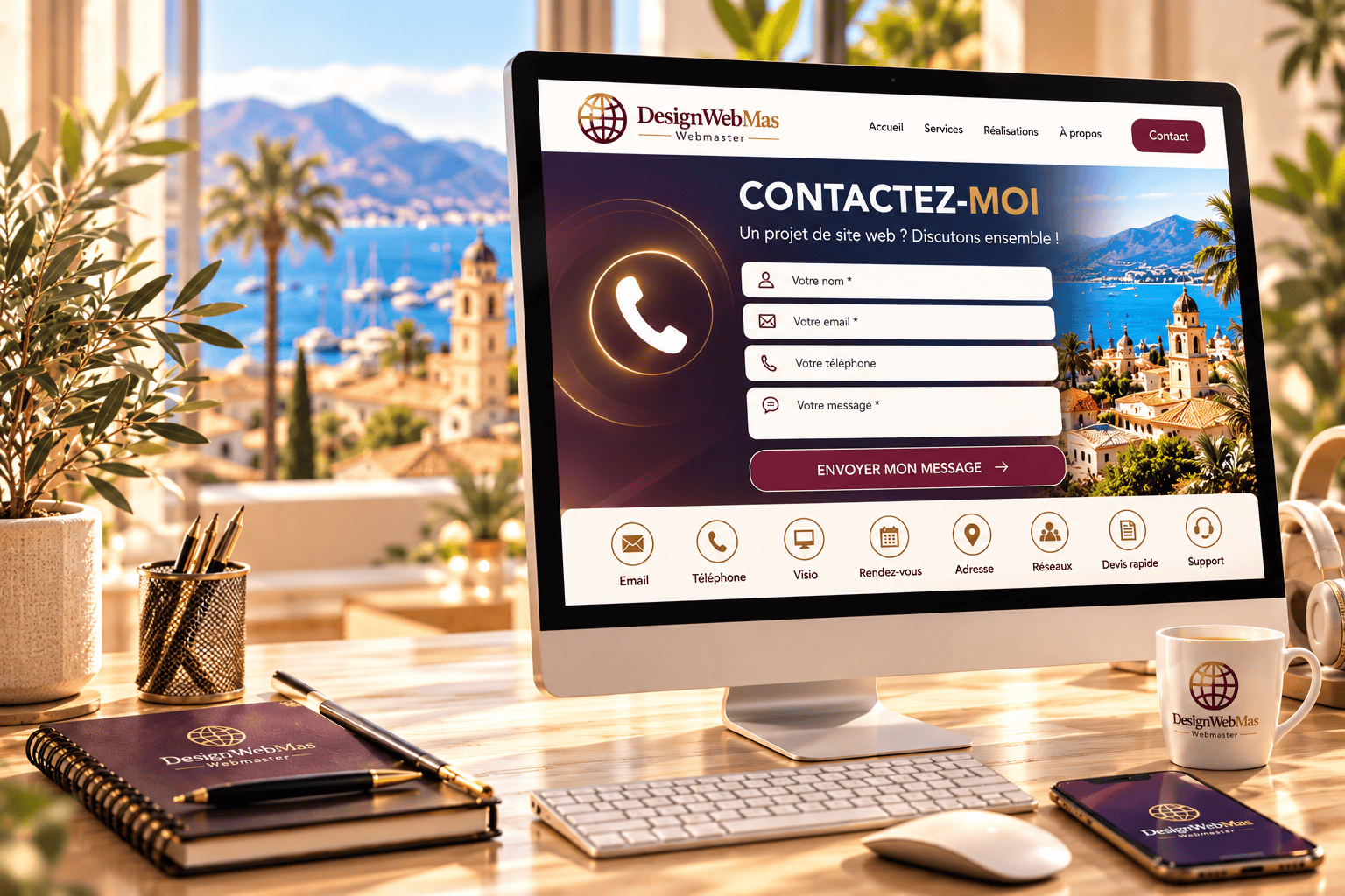 DesignWebMas, création de sites web professionnels à Hyères dans le Var pour entreprises, artisans et indépendants.