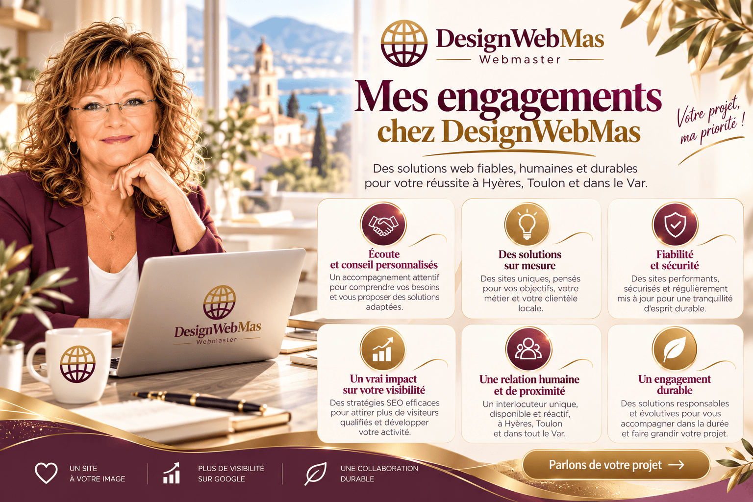 DesignWebMas, création de sites web professionnels à Hyères dans le Var pour entreprises, artisans et indépendants.