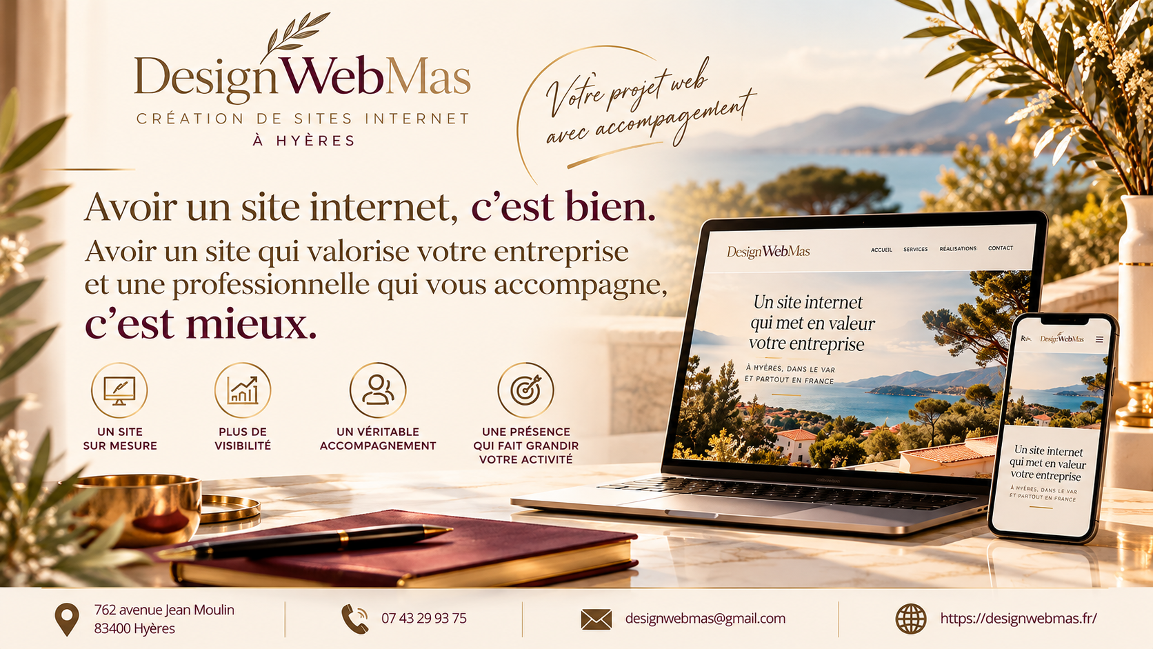 Créer son site soi-même, pourquoi choisir une pro DesignWebMas à Hyères 83400
