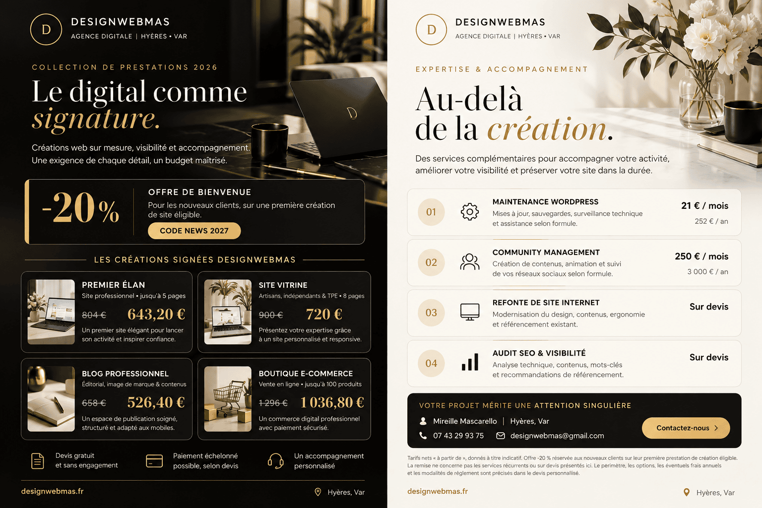 DesignWebMas Hyères Hyères Élégance -20 % Catalogue