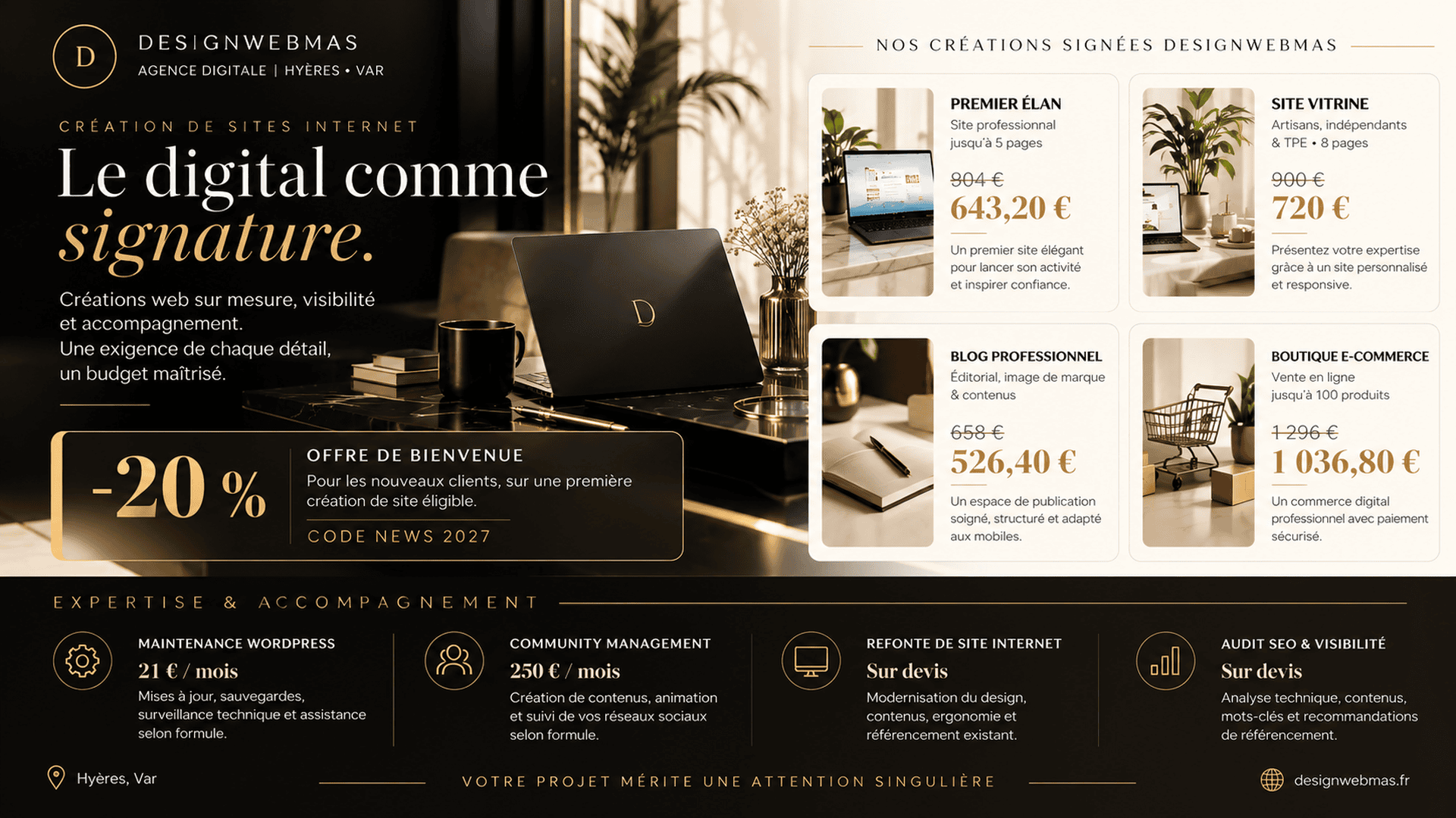 DesignWebMas Hyères Hyères Élégance -20 % Catalogue